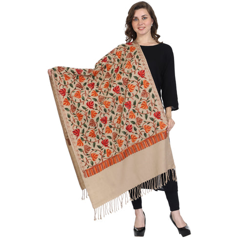 Women's Aari Embroidered Wool Stole
